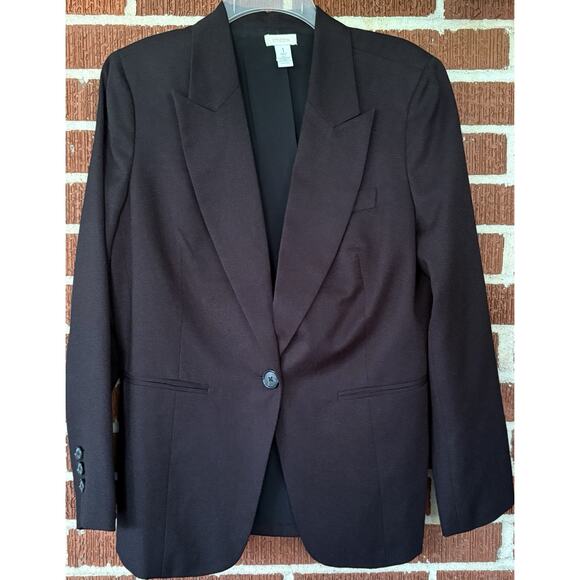 Chico’s Black Lined Blazer with Shoulder Pads Size 1 (Medium) - Picture 1 of 3